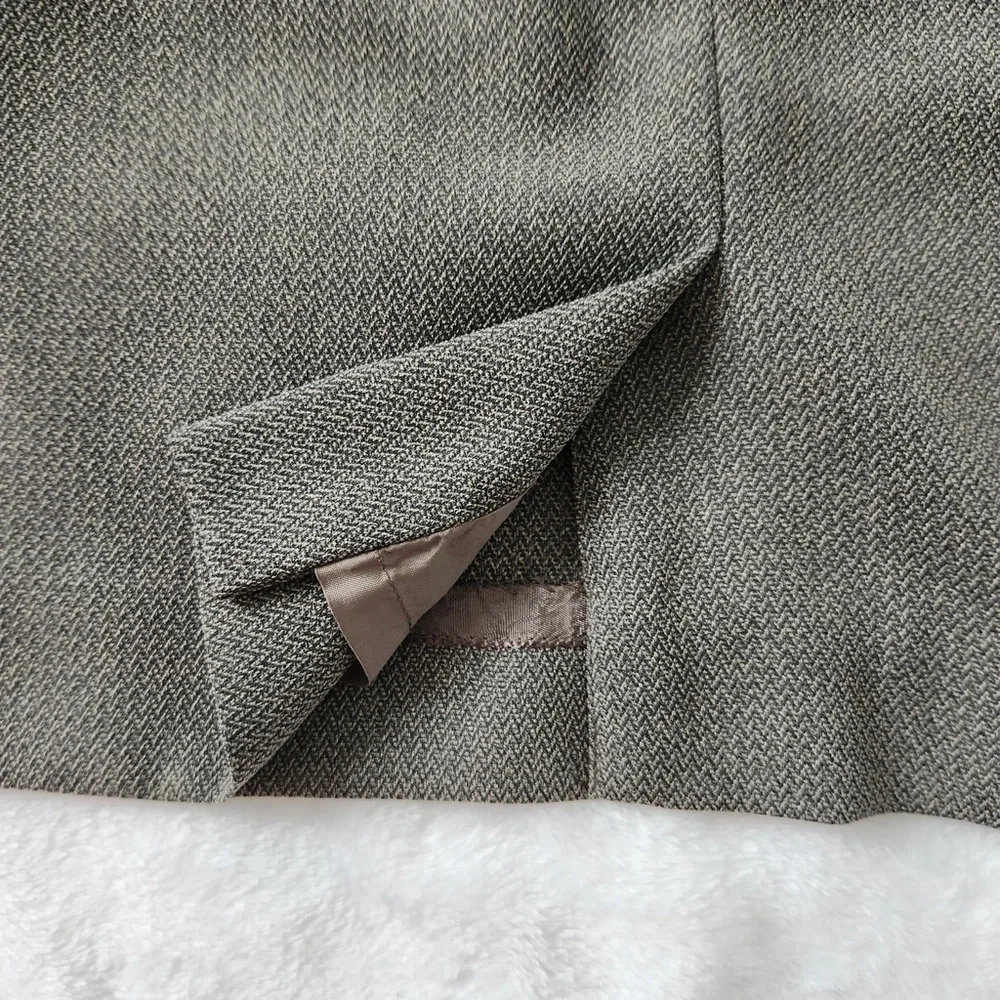 Vintage Brooks Brothers‎ Herringbone Mini Skirt Back Slit Straight Cut Women's 0